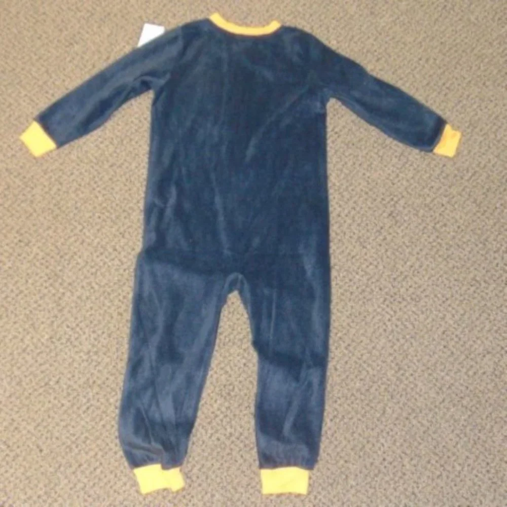 Skeleton GLOW IN THE DARK 1 Pc Halloween Pajamas 2T Black Fleece Zip Toddler Boy
